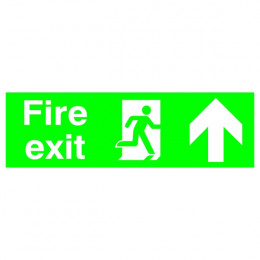 Safety Sign:Fire Exit Up 150x450mm PVC