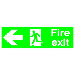 Safety Sign:Fire Exit Left 150x450mm PVC