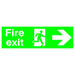 Safety Sign:Fire Exit Right 150x450mm PVC