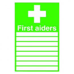 Safety Sign:First Aiders 300x200mm PVC
