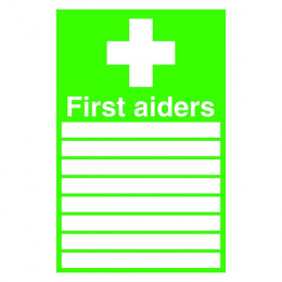 Safety Sign:First Aiders 300x200mm Self Adhesive