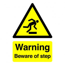 Warning Sign:Beware of Step A5 Self Adhesive