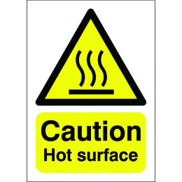 Warning Sign:Caution Hot Surface A5 Self Adhesive