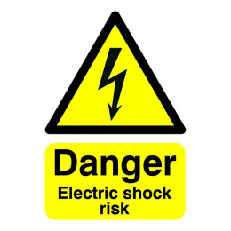 Warning Sign:Danger Electric Shock Risk A5 PVC