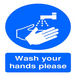 Mandatory Sign:Wash Your Hands Please A5 PVC