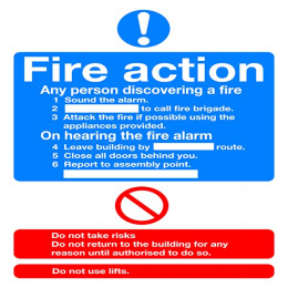 Mandatory Sign:Fire Action A5 PVC