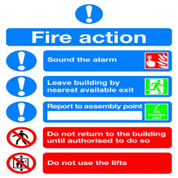 Mandatory Sign:Fire Action Step by Step A5 PVC