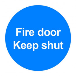 Mandatory Sign:Fire Door Keep Shut 100x100mm PVC