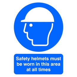 Mandatory Sign:Safety Helmets Must be Worn A4 PVC