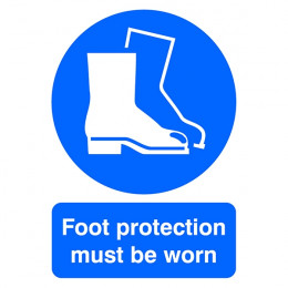 Mandatory Sign:Foot Protection Must be Worn A4 PVC