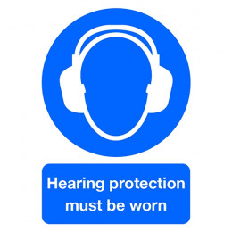 Mandatory Sign:Hearing Protection Must be Worn A4 PVC