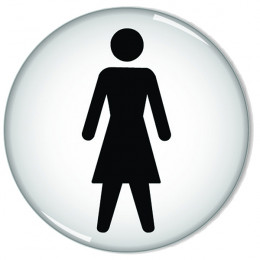 Domed Office Sign:Womens Toilet 60mm Diameter