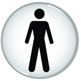 Domed Office Sign:Mens Toilet 60mm Diameter