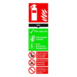 Fire Sign:Co2 Extinguisher Information 280x90mm PVC