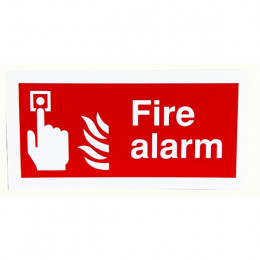 Fire Sign:Fire Alarm 100x200mm Self Adhesive