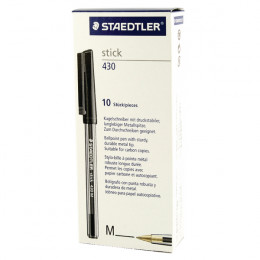 Staedtler Stick Ball Pen Medium Black 430 [Pack of 10]