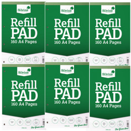 Silvine Refill Pad A4 80 Leaf Narrow Feint Ruled [Pack of 6]
