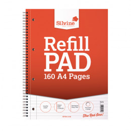 Silvine Refill Pad A4 Wirebound 80 Leaf Ruled and Margin [Pack of 6]