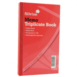 Silvine Triplicate Memo Book 8.1x5 Inch [Pack of 6]