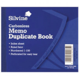 Silvine Duplicate Carbonless Memo Book 4.1x5 Inches [Pack of 12]