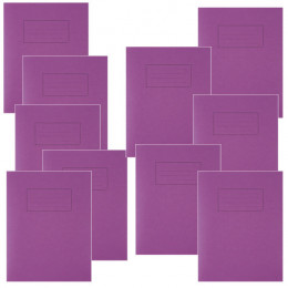 Silvine 9x7 Inch Exercise Books Feint Margin Purple [Pack of 10]