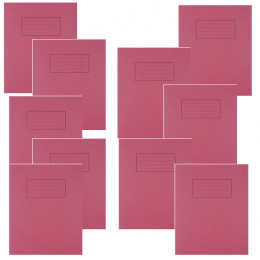 Silvine 9x7 Inch Exercise Books Feint Margin Red [Pack of 10]