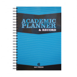 Silvine Academic Planner Record Book 6 Period Wire Bound Poly Blue