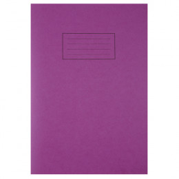 Silvine Tough Shell Exercise Book A4 Feint Ruled with Margin Purple [Pack of 25]