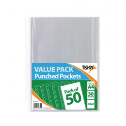 A4 Punched Pockets 30 Micron [Pack of 500]