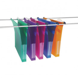 Crystal Foolscap Secure Suspension File 30mm Assorted [Pack of 10]