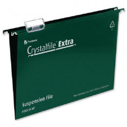 CrystalFile Extra Suspension File Foolscap Green [Pack of 25]