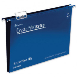 CrystalFile Extra Suspension File 30mm Foolscap Blue [Pack of 25]