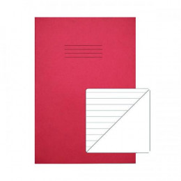 Rhino Exercise Book 8mm and Plain 64 Pages A4 Red [Pack of 50]