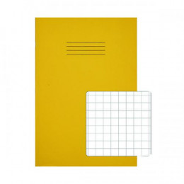 Rhino Exercise Book 10mm Square 64 Pages A4 Yellow [Pack of 50]