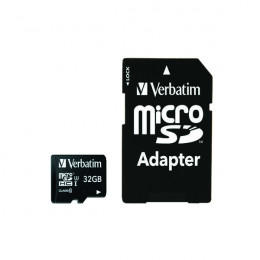 Verbatim Pro Micro SDHC Memory Card Class 10 UHS-I U3 with Adapter 32Gb