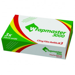 Wrapmaster 3000 Cling Film Refill 300mmx30m [Pack of 3]