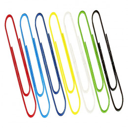 Clipper Paperclips Large Plain Coloured [Pack of 10x100]