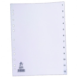 Index A4 1-12 Polypropylene White