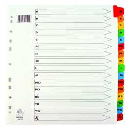 Mylar Index A4 A-Z Multicoloured