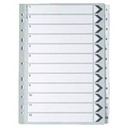 Mylar Index A4 1-12 White