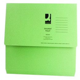 Document Wallet Foolscap Green 220g [Pack of 50]