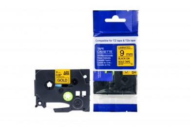 Value Compatible Brother P-Touch TZE-821 Labelling Tape Cassette Black on Gold also for TZ-821
