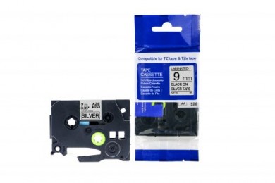 Value Compatible Brother P-Touch TZE-921 Labelling Tape Cassette Black on Silver also for TZ-921