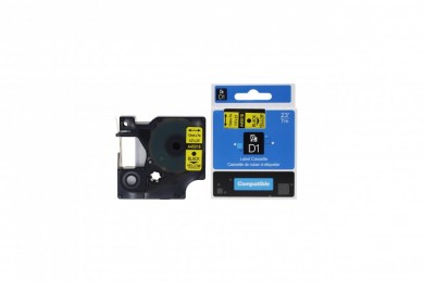 Value Compatible Dymo Labelling Tape Cassette 45018 S0720580 Black on Yellow