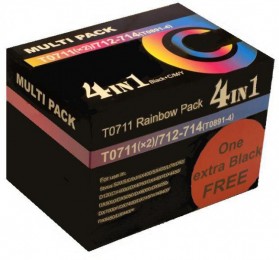 Value Compatible Epson D78 Flat Pack 4 Carts Range B C M Y T071540 also for T089540