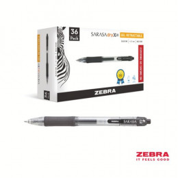 Zebra SARASA Gel Retractable Rollerball 0.7mm Pen Black Ink [Pack of 36]