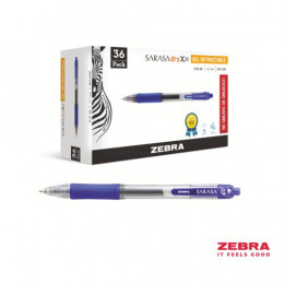Zebra SARASA Gel Retractable Rollerball 0.7mm Pen Blue Ink [Pack of 36]