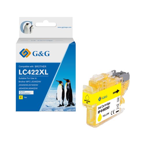 Value Compatible Brother LC422XLY High Capacity Yellow Ink Cartridge 19ml