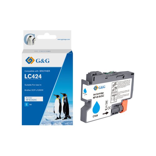Value Compatible Brother LC424C Cyan Ink Cartridge 8ml Dye 750 Pages