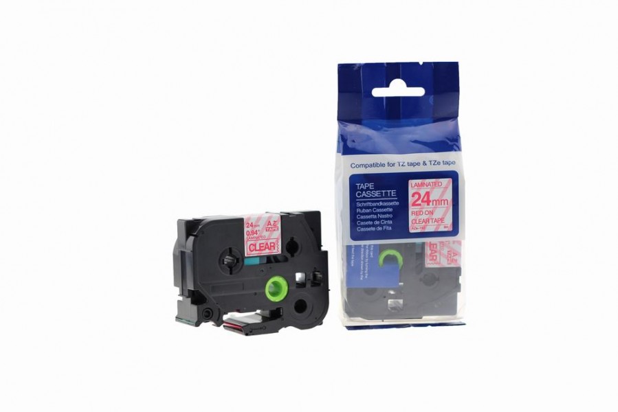 Value Compatible Brother P-Touch TZE-152 Labelling Tape Cassette Red on Clear also for TZ-152